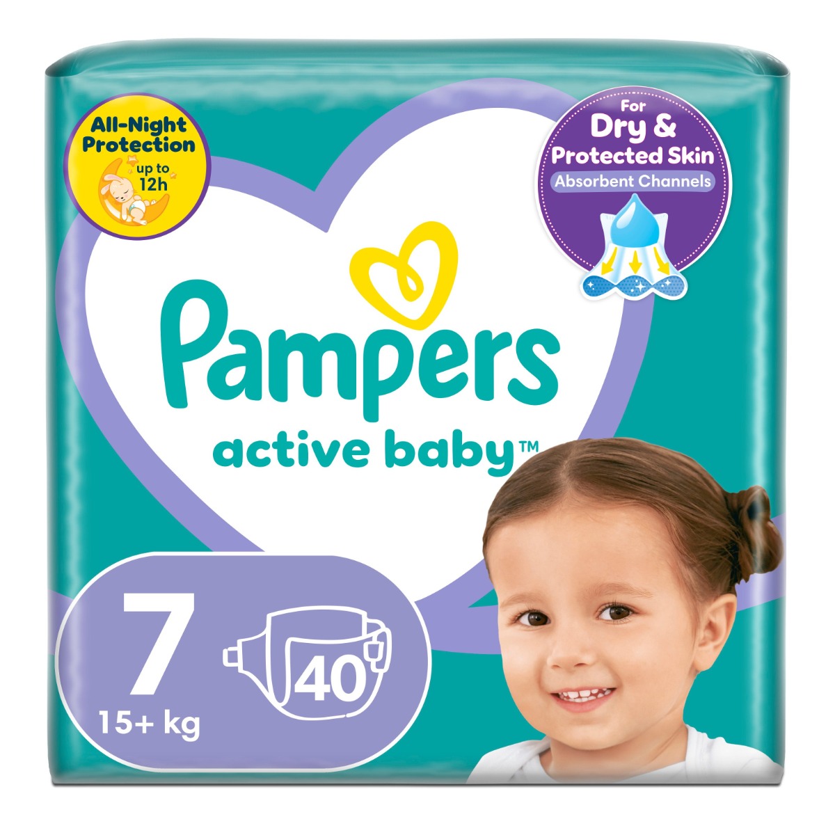 Pampers Active Baby Maxi Pack vel. 7 15+ kg dětské pleny 40 ks Pampers