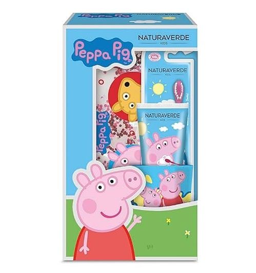 Peppa Pig Zubní kartáček s pastou dárkový set se skleničkou a taštičkou Peppa Pig