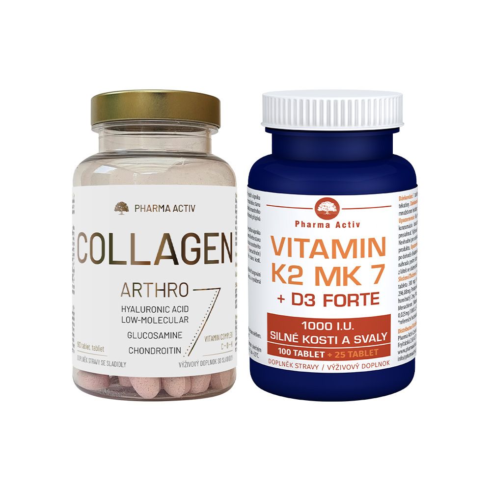 Pharma Activ Collagen Arthro + Vitamin K2 MK7 + D3 Forte 90 tablet + 125 tablet Pharma Activ