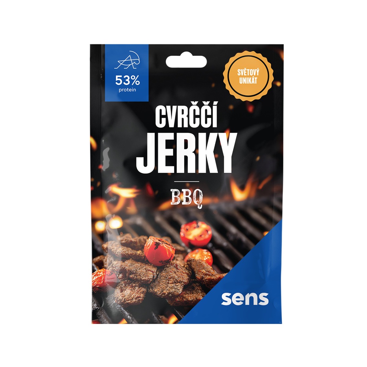 SENS Cvrččí Jerky 53% protein BBQ 25 g SENS