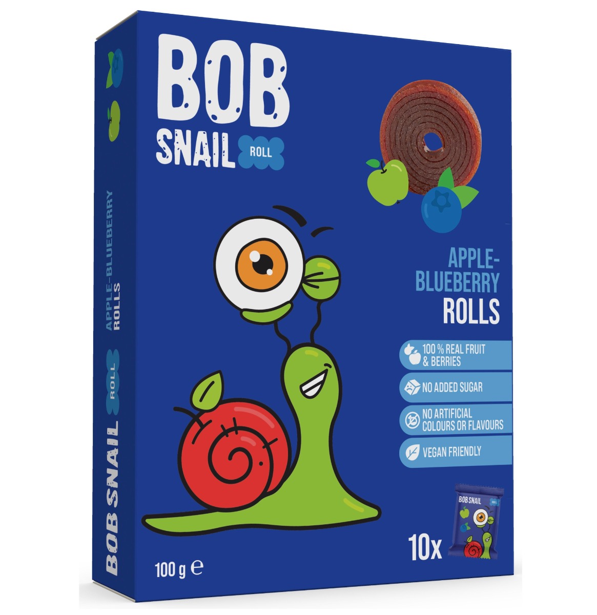 ŠNEK BOB Jablko-borůvka ovocné rolky 100 g ŠNEK BOB