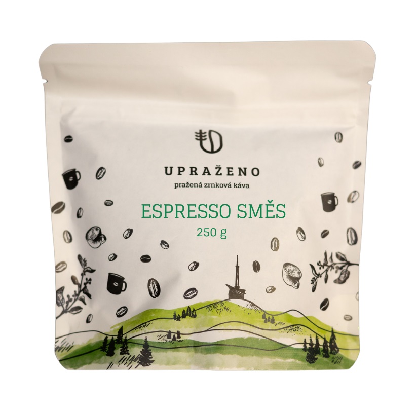 Upraženo Espresso směs pražená zrnková káva 250 g Upraženo