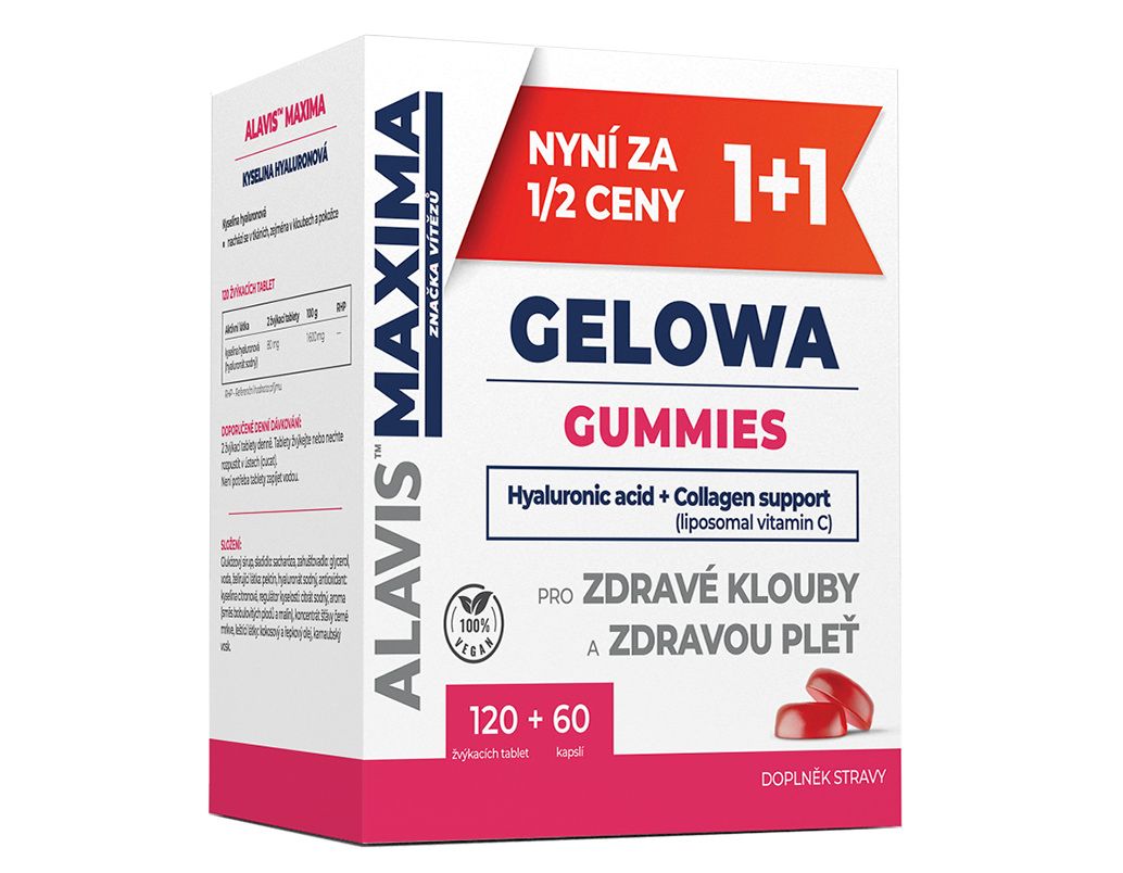 Alavis Maxima Gelowa Gummies + Vitamin C 120 žvýkacích tablet + 60 kapslí Alavis