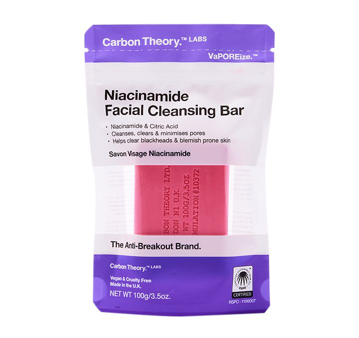 Carbon Theory Niacinamide Facial Cleansing Bar čisticí mýdlo 100 g pink Carbon Theory