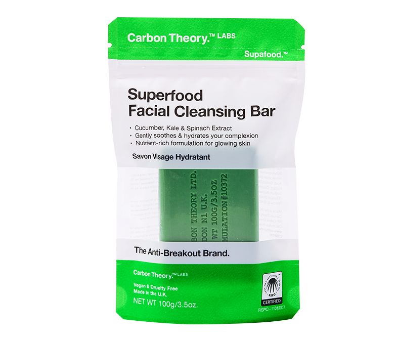 Carbon Theory Superfood Cleansing Bar čisticí mýdlo 100 g green Carbon Theory