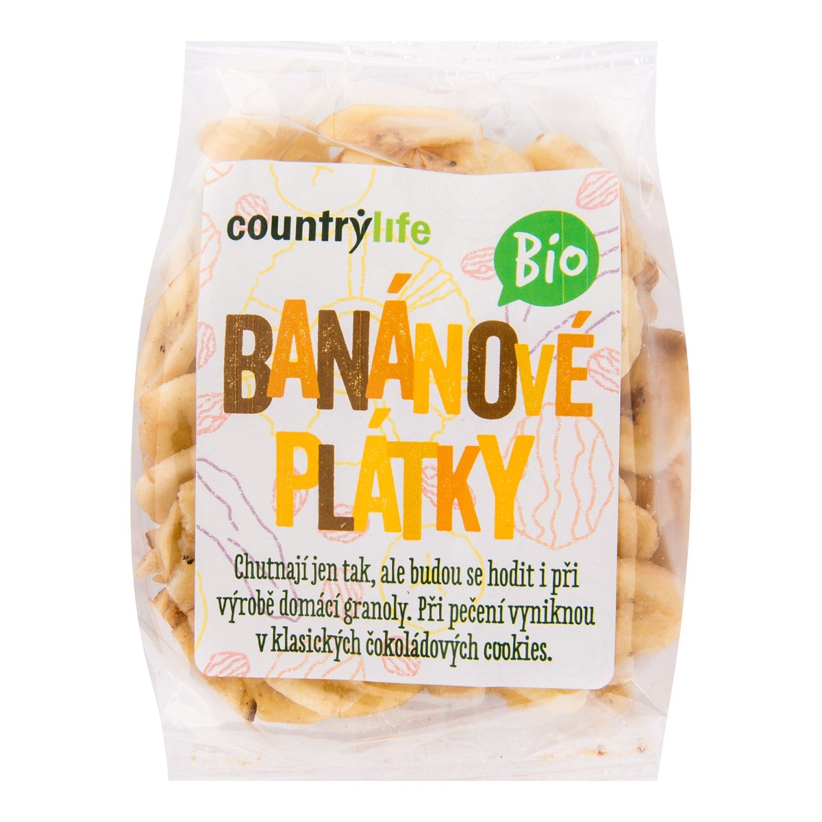 Country Life Banánové plátky BIO 100 g Country Life