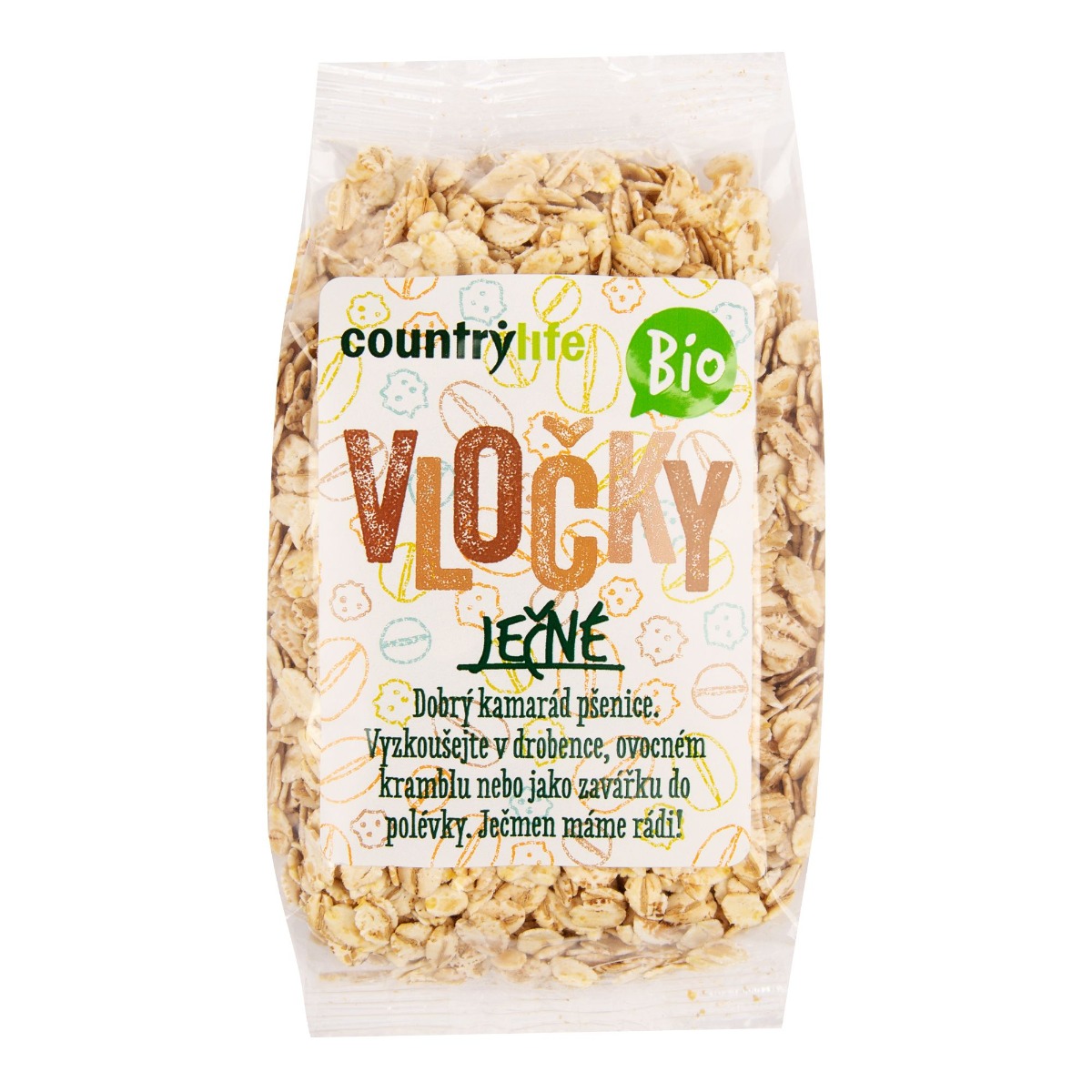 Country Life Vločky ječné BIO 250 g Country Life