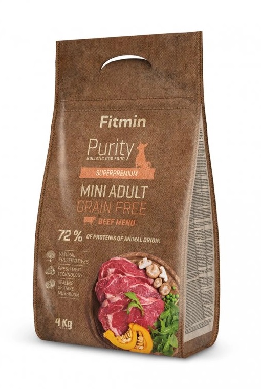 Fitmin Purity Mini Beef Grain Free krmivo pro malé psy 4 kg Fitmin