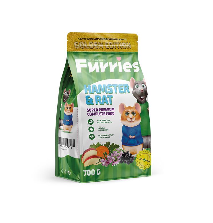 Furries Extrudované granule křecek/potkan 700 g Furries