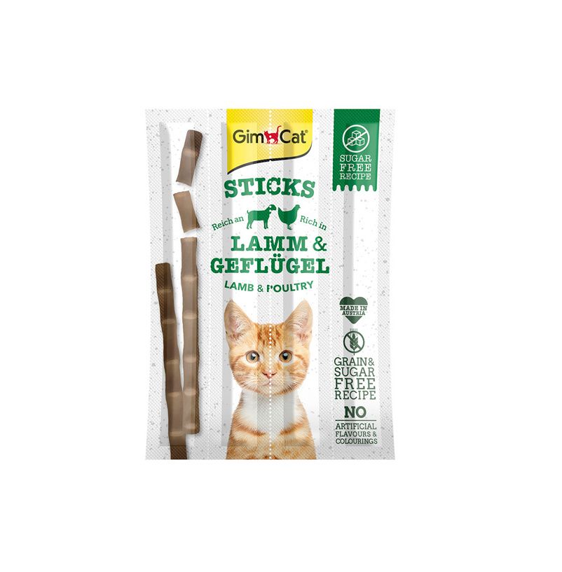 GimCat Sticks jehněčí a drůbeží 4 ks GimCat