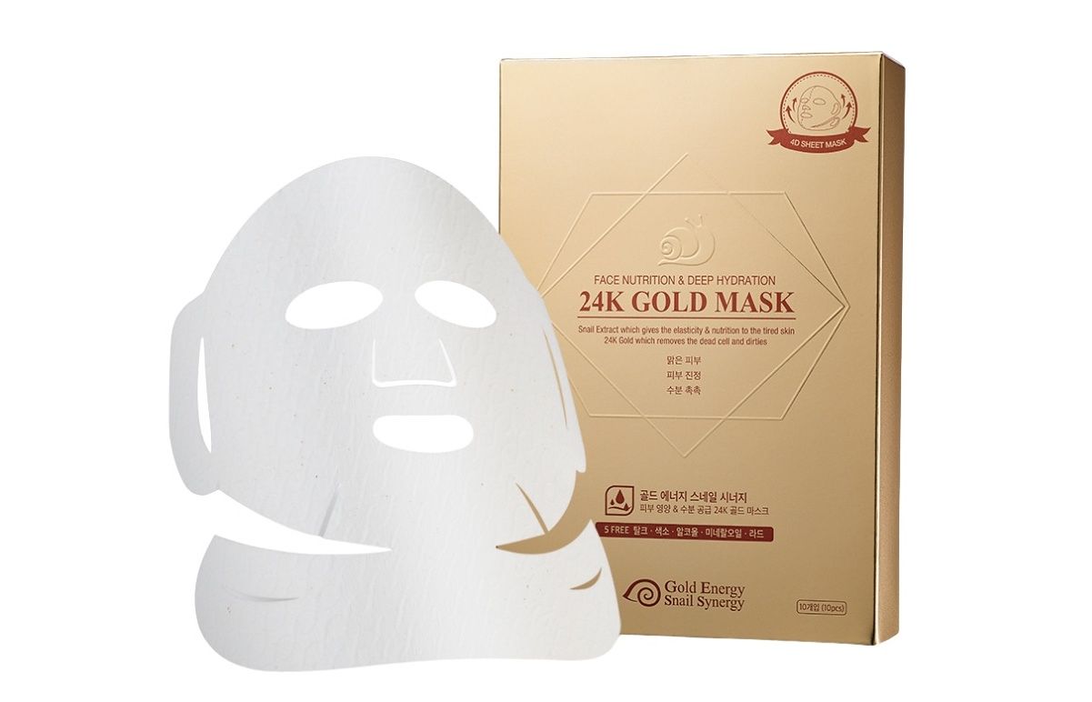 Gold Energy Snail Synergy 24k Gold Mask Face Nutrition platýnková maska 10 ks Gold Energy Snail Synergy