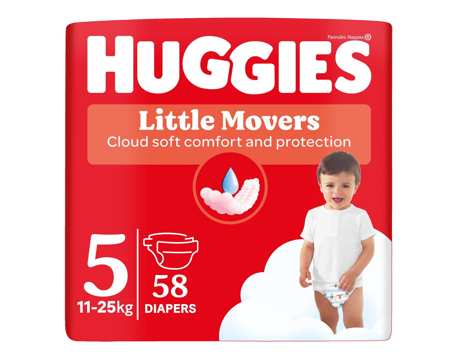 Huggies Little Movers 5 11-25 kg jednorázové plenky 58 ks Huggies