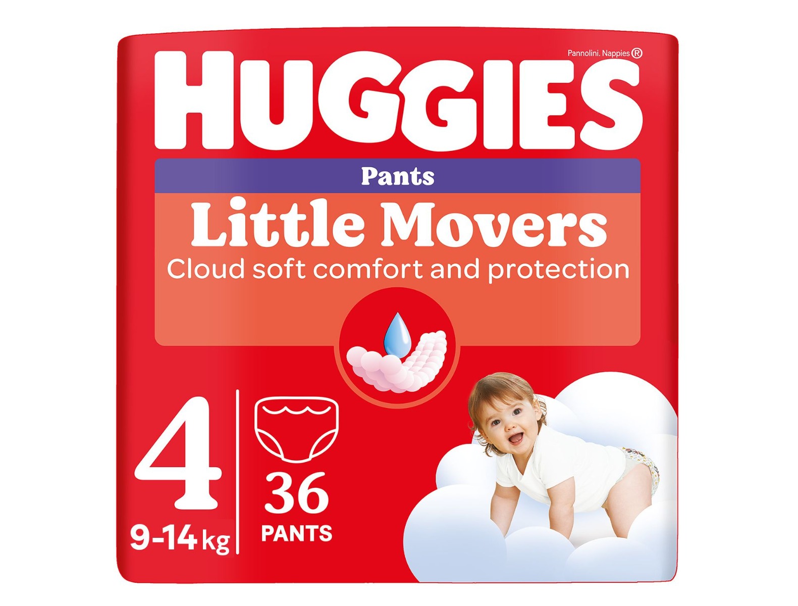 Huggies Little Movers Pants 4 9-14 kg jednorázové plenkové kalhotky 36 ks Huggies