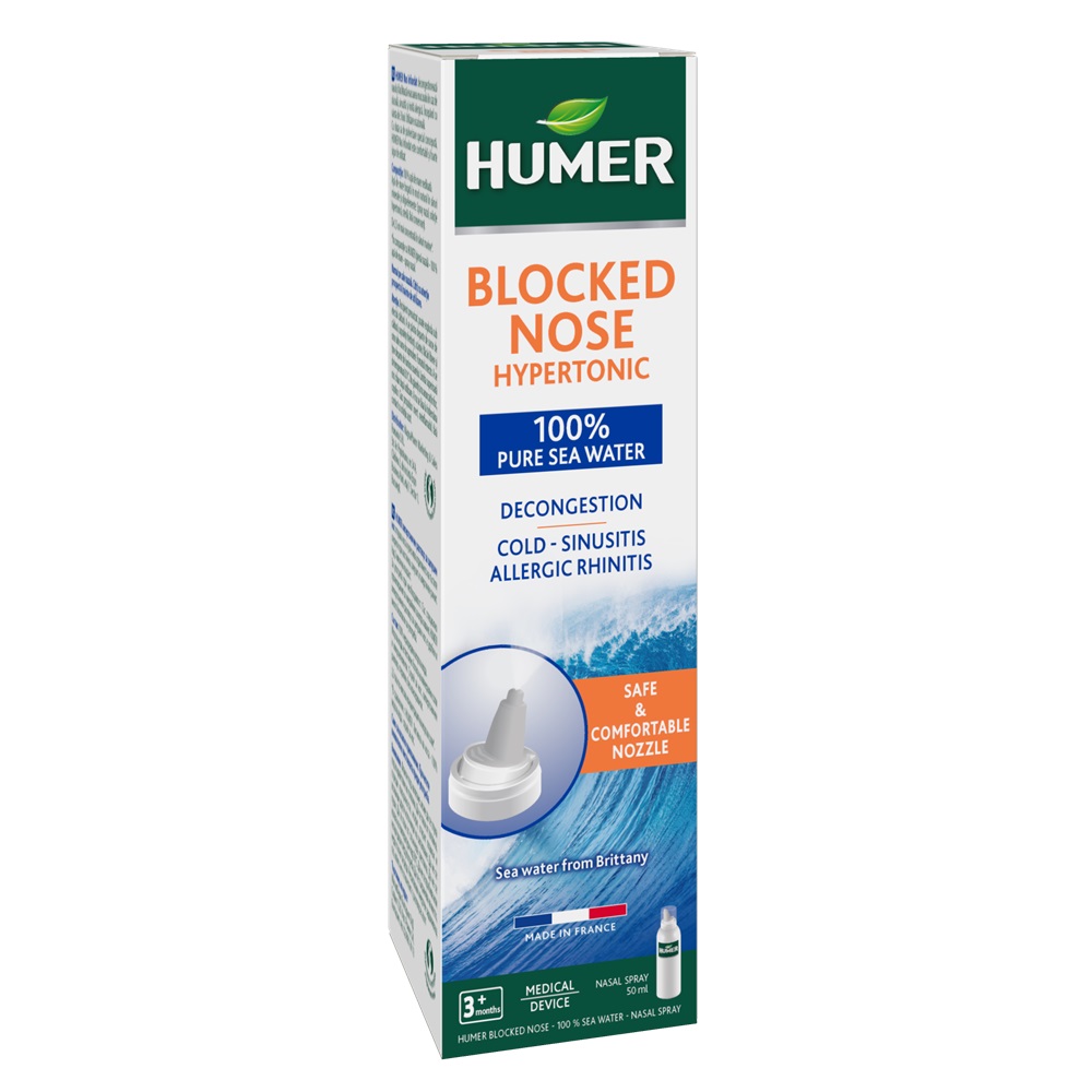 Humer Ucpaný nos 100% hypertonická mořská voda 50 ml Humer