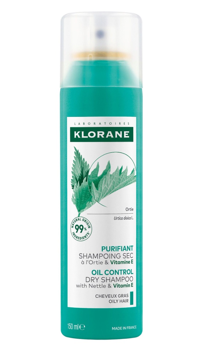 KLORANE Suchý šampon s kopřivou & vitaminem E 150 ml KLORANE