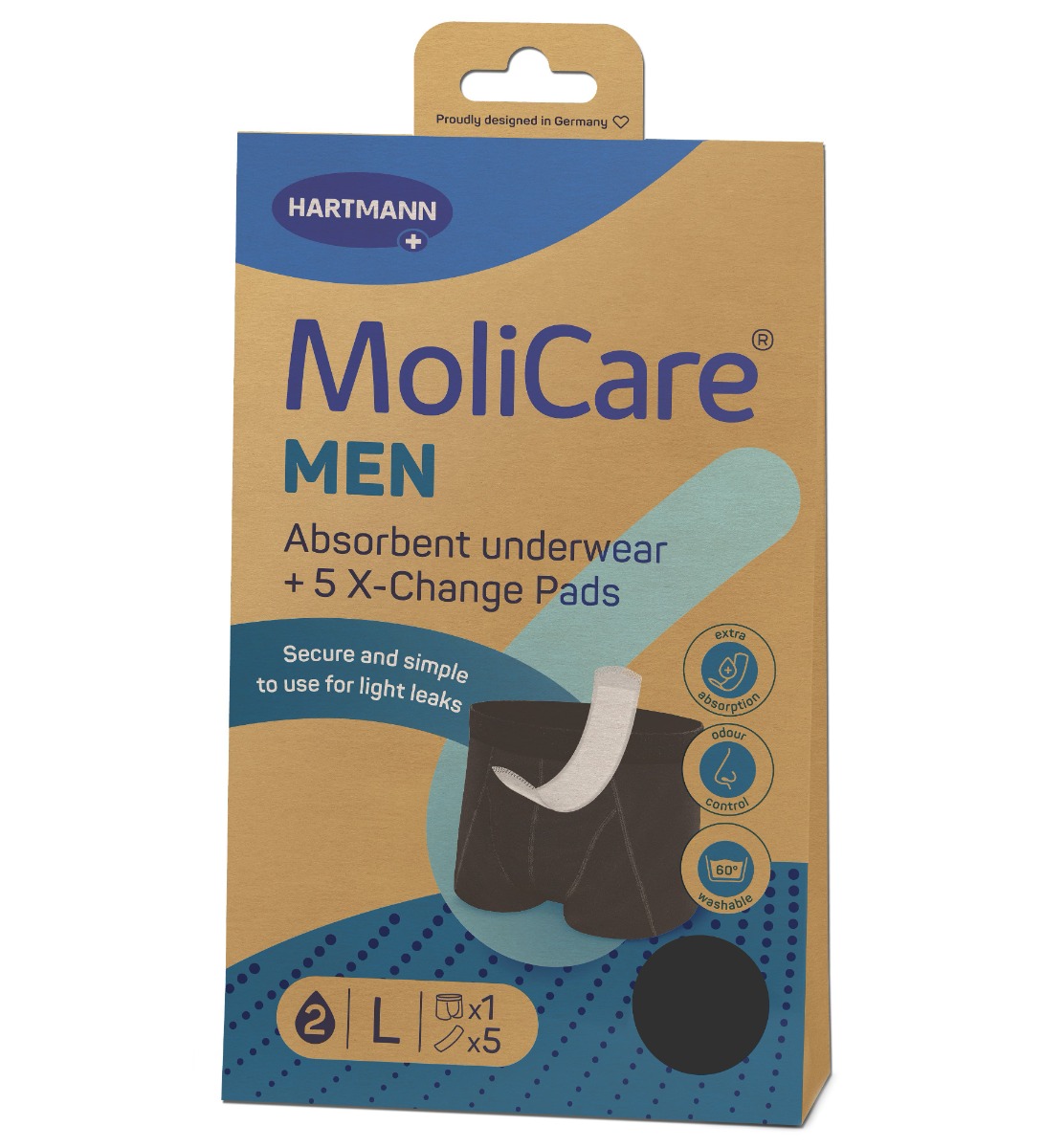 MoliCare MEN absorpční prádlo vel. L 1 ks + vložky X-Change 5 ks MoliCare