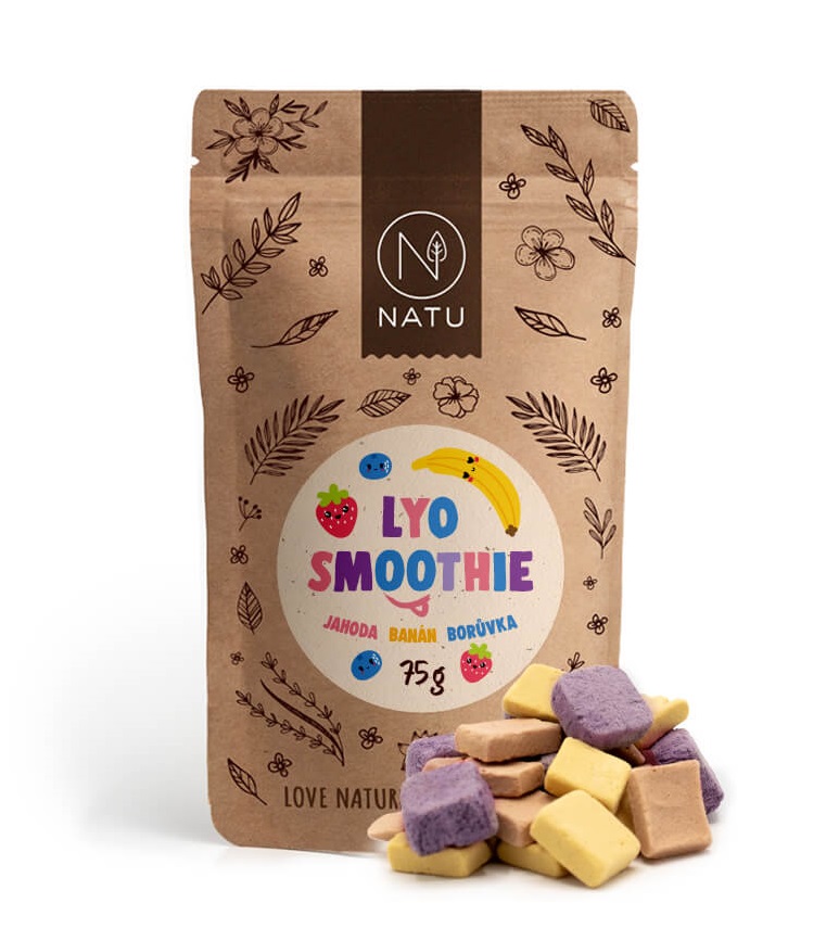 NATU Lyo Smoothie mix jahoda banán borůvka 75 g NATU