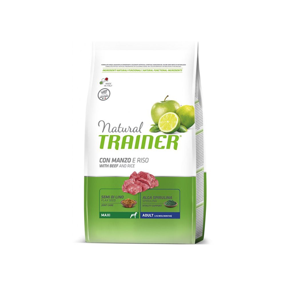 Natural Trainer Maxi hovězí a rýže granule 12 kg Natural Trainer