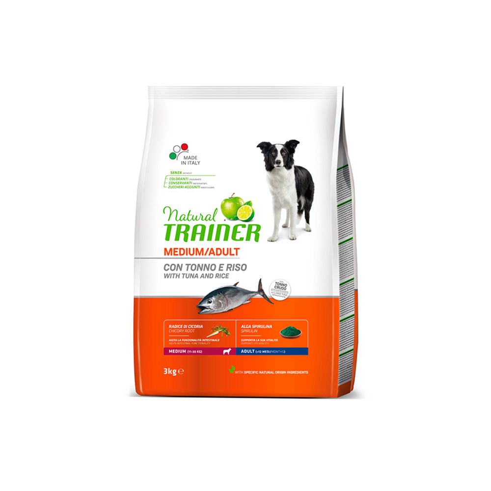 Natural Trainer Medium ryba a rýže granule 3 kg Natural Trainer