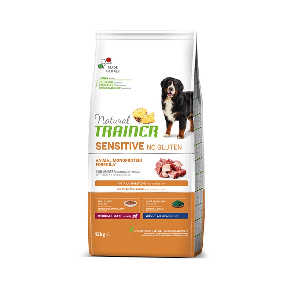 Natural Trainer No gluten medium/maxi kachna granule 12 kg Natural Trainer