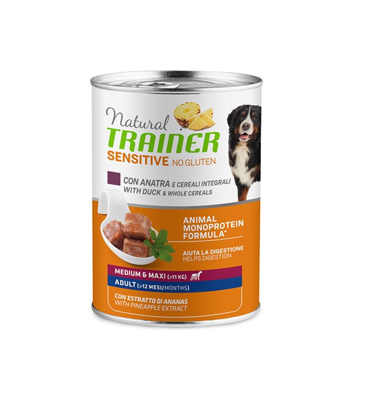 Natural Trainer No gluten medium/maxi kachna konzerva 400 g Natural Trainer