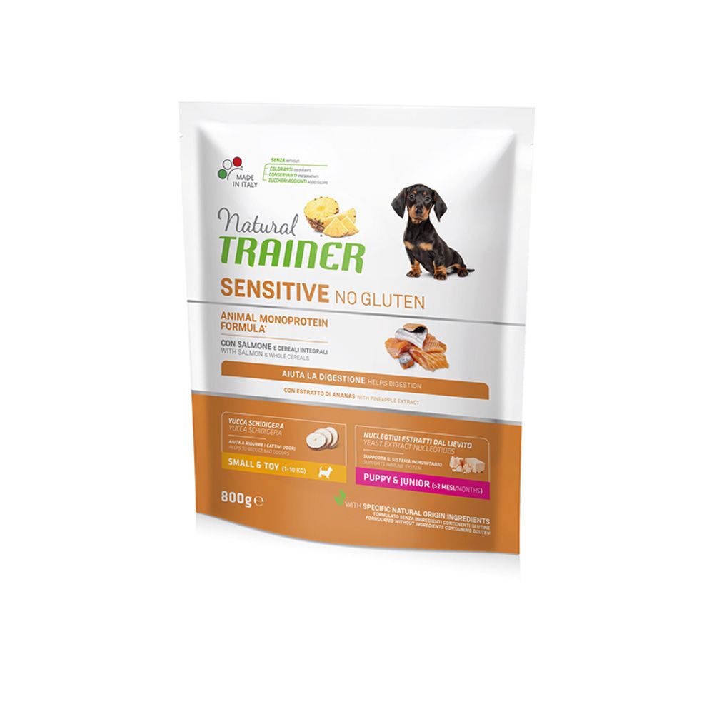 Natural Trainer No gluten puppy&junior mini losos granule 800 g Natural Trainer