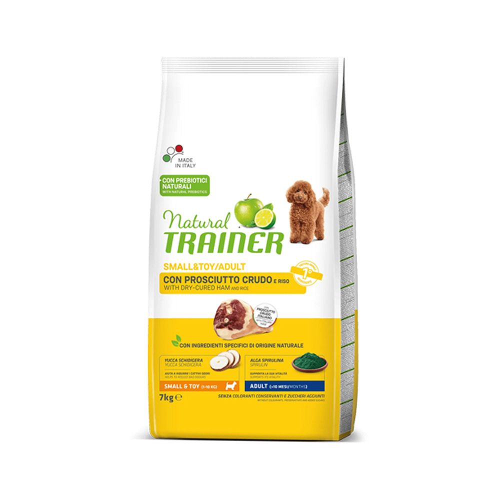 Natural Trainer Small/toy prosciutto a rýže granule 7 kg Natural Trainer