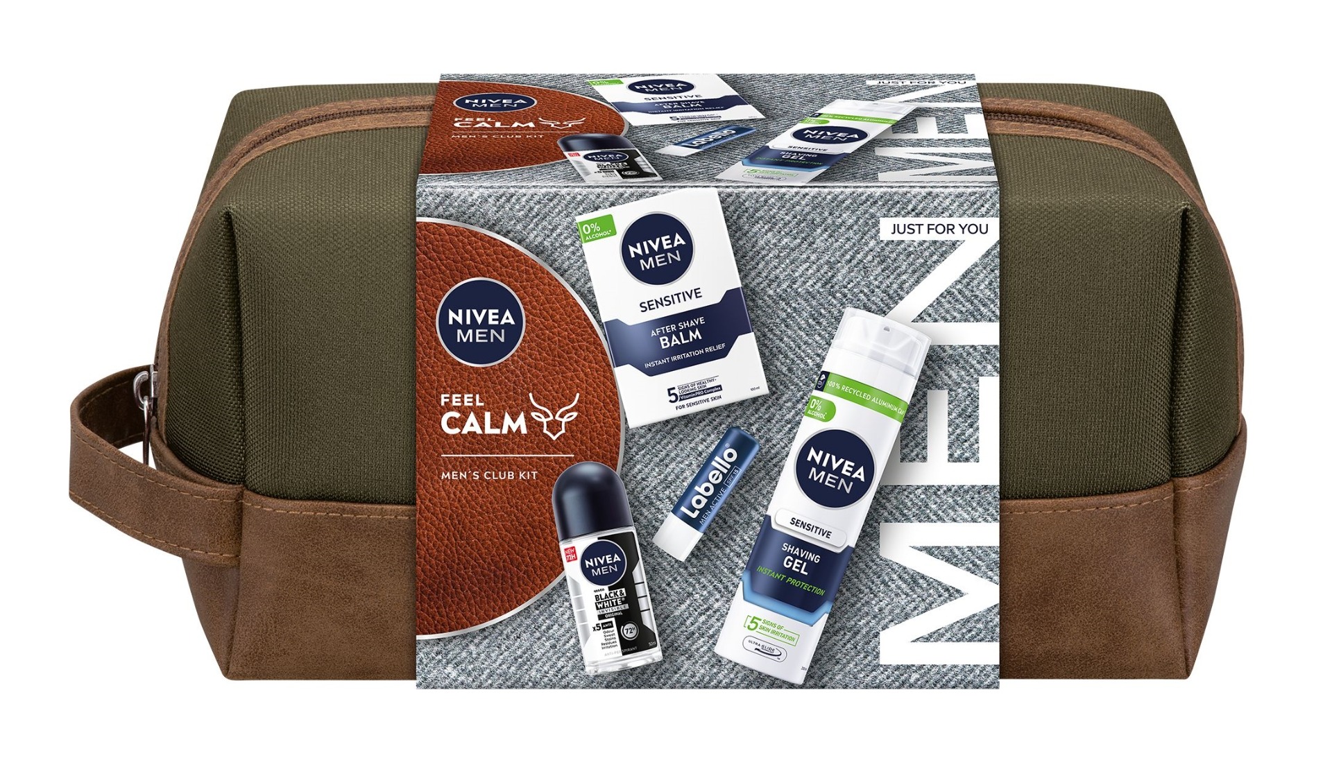 Nivea Men Bag Sensitive Feel Calm 2024 dárková sada pro muže 4 ks Nivea