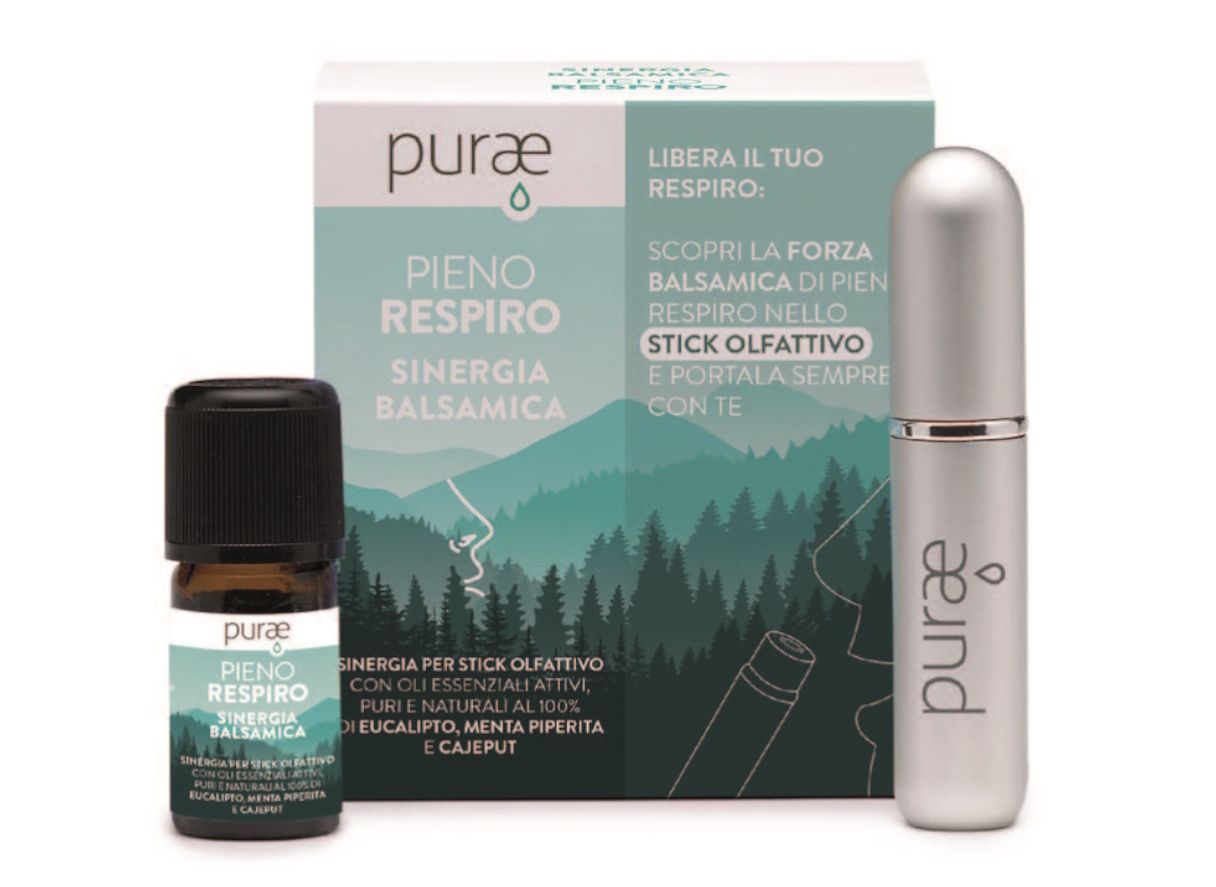 Purae Pieno Respiro Balsamica Směs esenciálních olejů + tyčinka 5 ml Purae