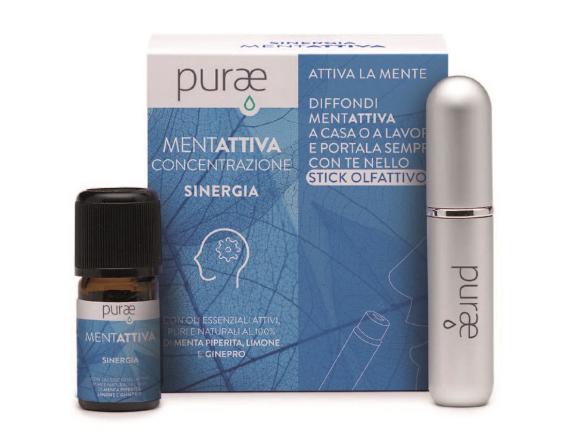 Purae Sinergia Mentattiva Směs esenciálních olejů + tyčinka 5 ml Purae