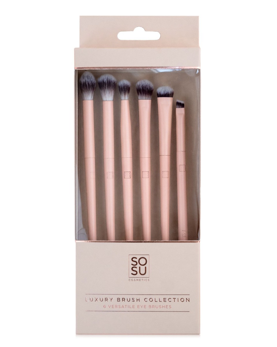 SOSU Cosmetics Luxury Brush Eye sada štětců na oči 6 ks SOSU