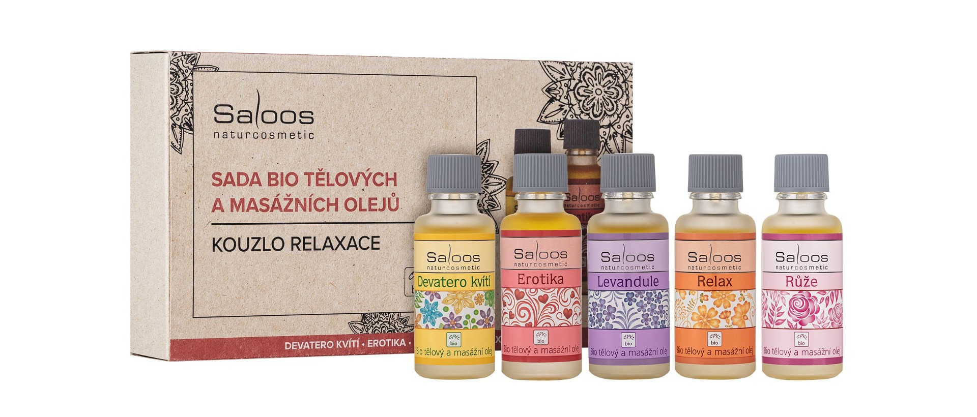 Saloos Kouzlo relaxace sada tělových a masážních olejů 5x20 ml Saloos