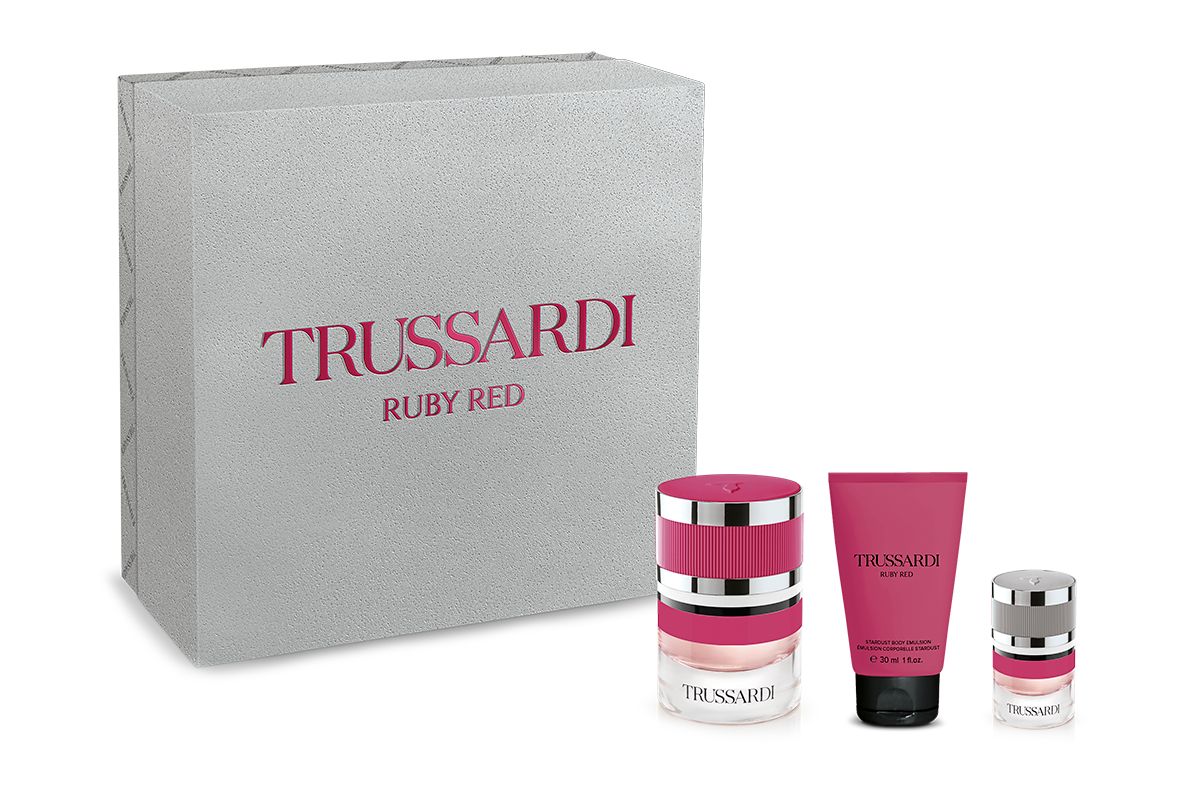 TRUSSARDI Ruby Red dárková sada 3 ks TRUSSARDI