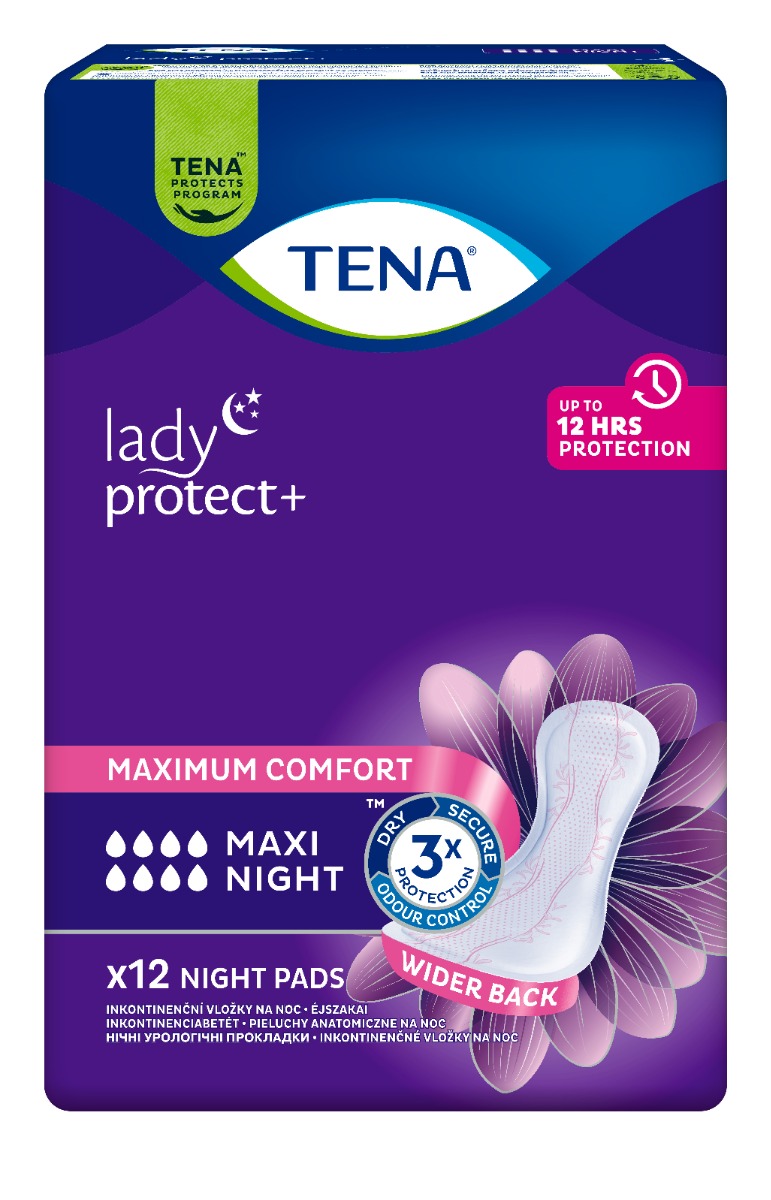 Tena Lady Protect+ Maxi Night inkontinenční vložky 12 ks Tena