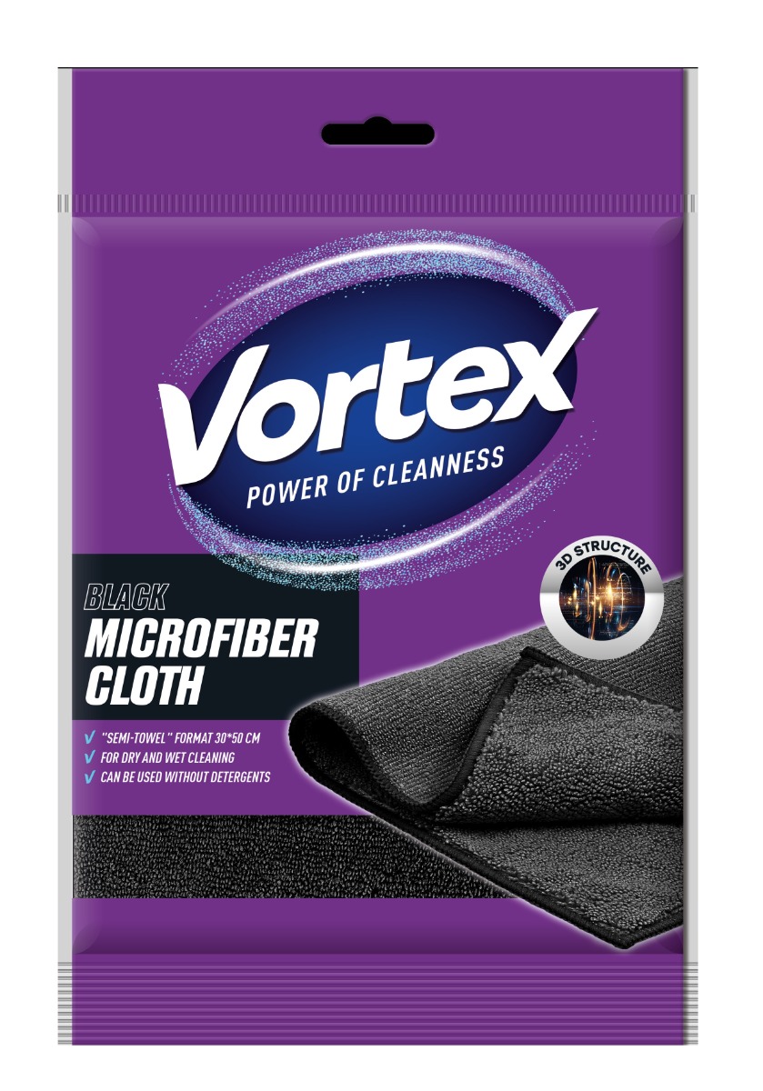 Vortex Hadřík z mikrovlákna Semi-Towel Black 1 ks Vortex