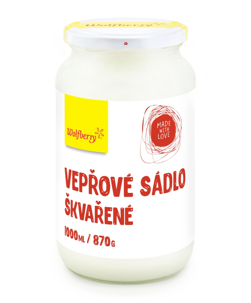 Wolfberry Vepřové sádlo škvařené 1000 ml 870 G Wolfberry