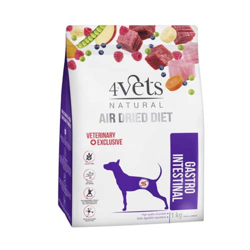 4vets AIR DRIED NATURAL VETERINARY EXCLUSIVE GASTRO INTESTINAL 1kg sušené krmivo pro 4vets