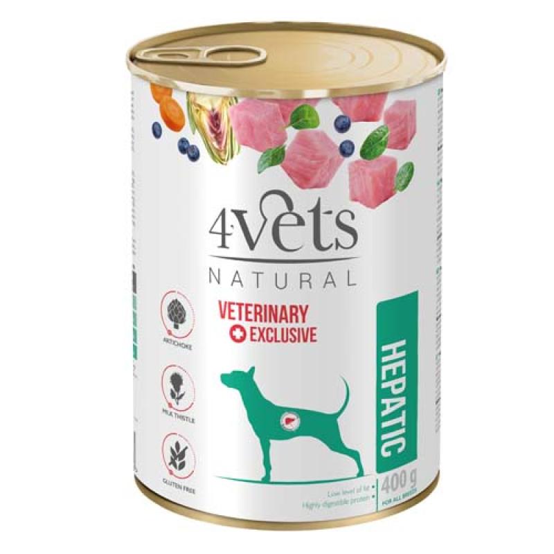 4vets NATURAL VETERINARY EXCLUSIVE HEPATIC 400g pro psy s onemocněním jater 4vets