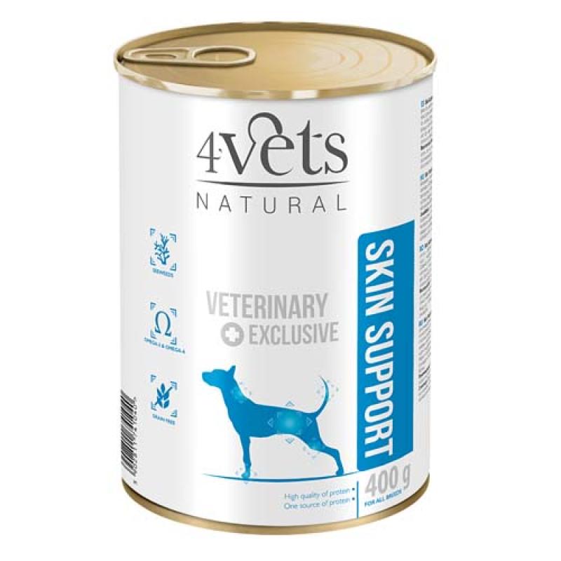 4vets NATURAL VETERINARY EXCLUSIVE SKIN SUPPORT 400g pro psy při onemocněních kůž 4vets