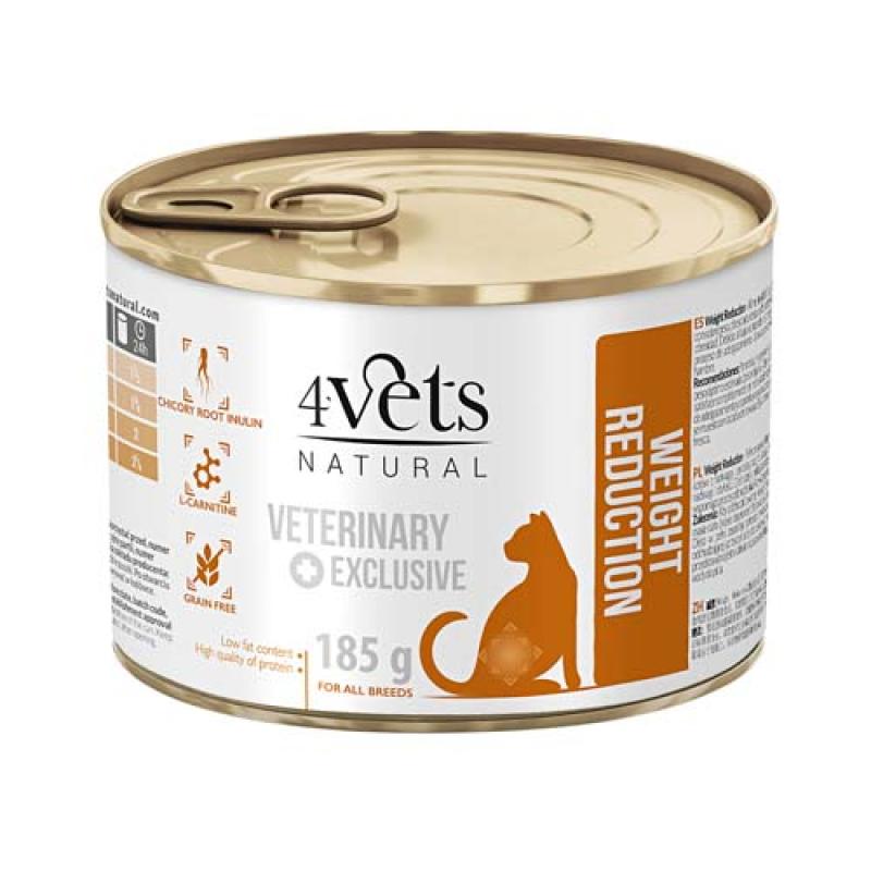 4vets NATURAL VETERINARY EXCLUSIVE WEIGHT REDUCTION 185g pro kočky na redukci hmotnos 4vets