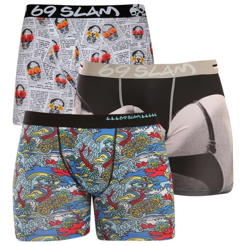 69SLAM 3PACK pánské boxerky fit mix (3/1/69SL) M 69SLAM