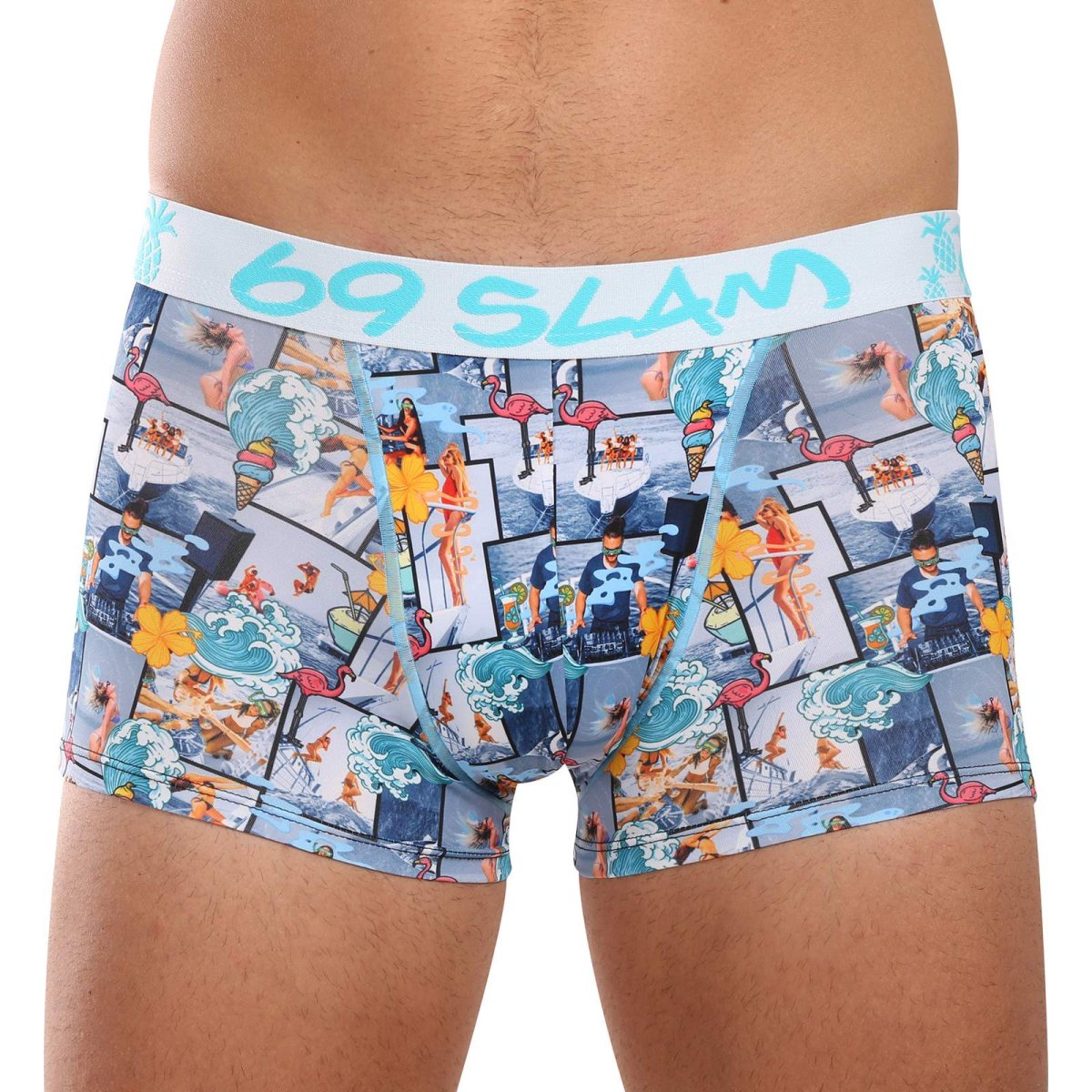 69SLAM Pánské boxerky Hip SUMMER YACHT (MSYSYH-PO) XL 69SLAM