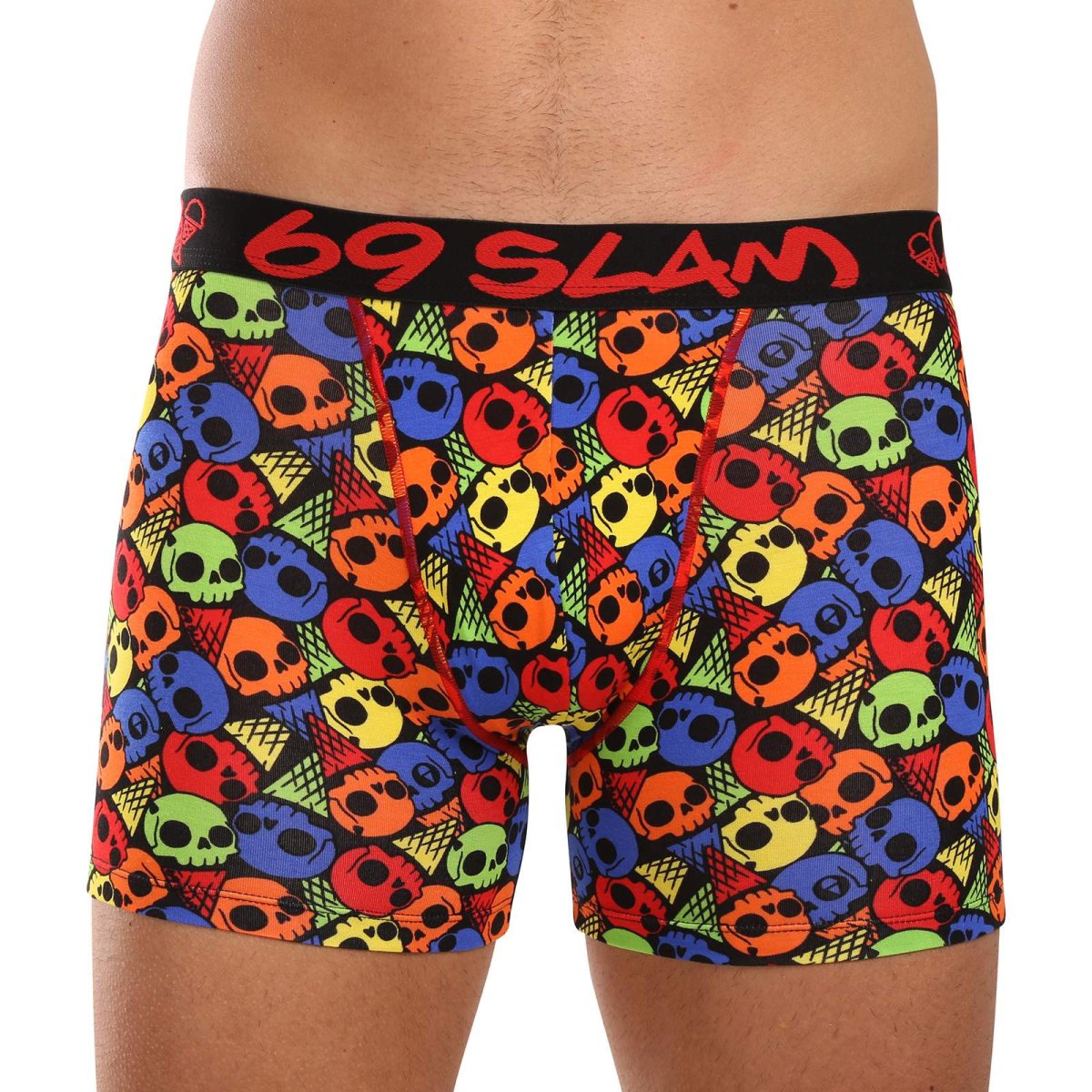 69SLAM Pánské boxerky fit bamboo SKULL CONE (MPBSKC-BB) L 69SLAM