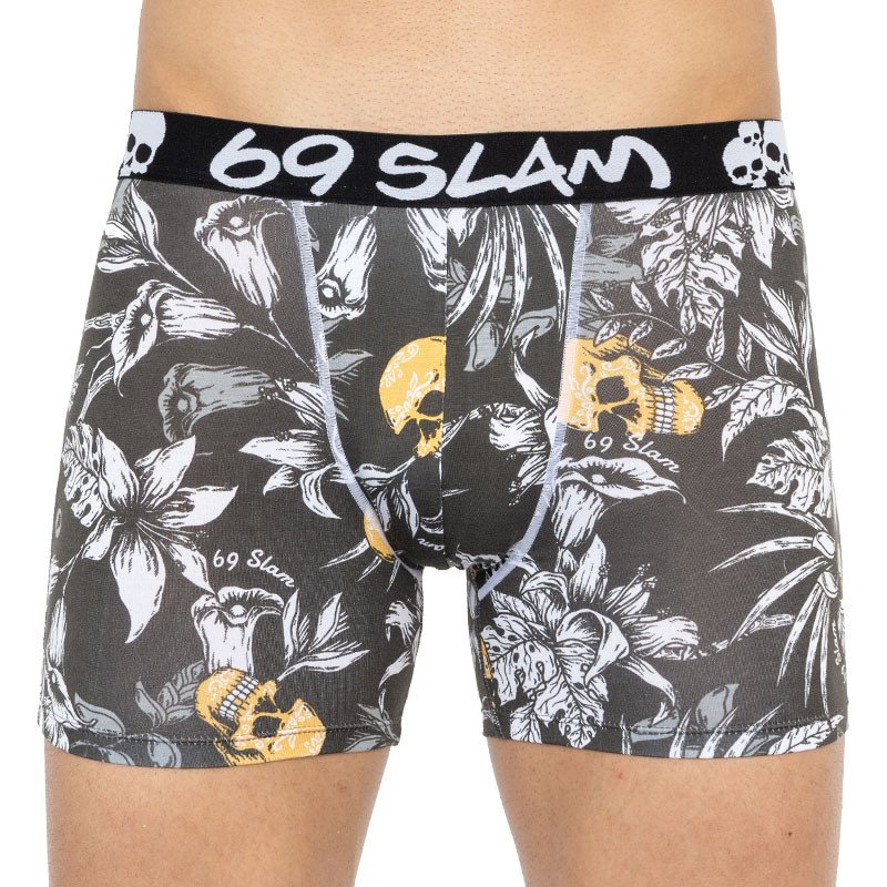 69SLAM Pánské boxerky fit bamboo wild garden (MPBWGN-BB) S 69SLAM