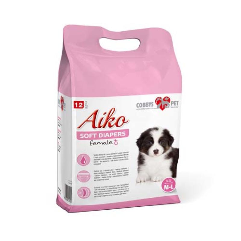 Aiko Soft Diapers M-L 36x52cm 12ks pleny pro feny středních a velkých plemen Aiko