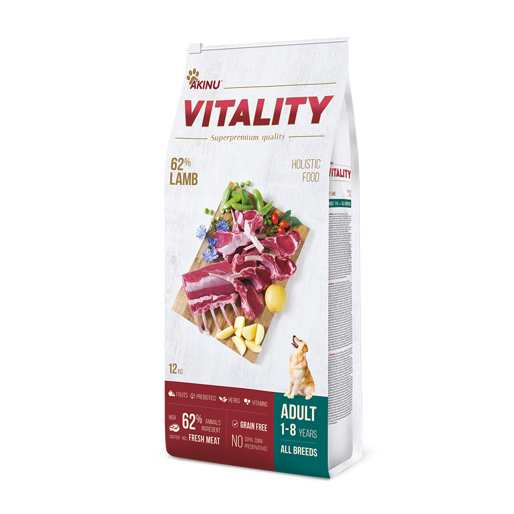 Akinu VITALITY jehněčí granule pro psy hypoalergenní 12 kg Akinu