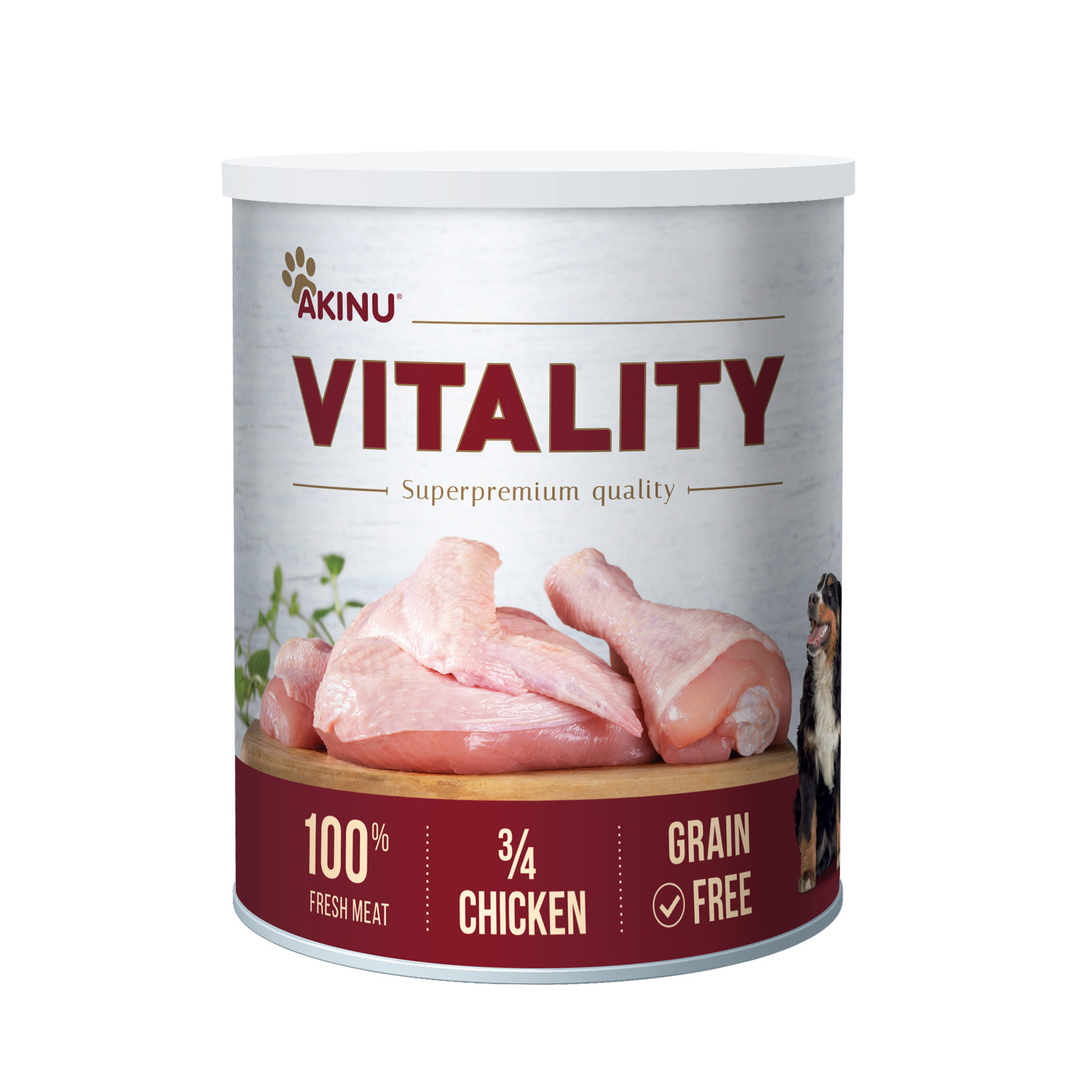 Akinu VITALITY konzerva pro psy 3/4 kuřete 800 g Akinu