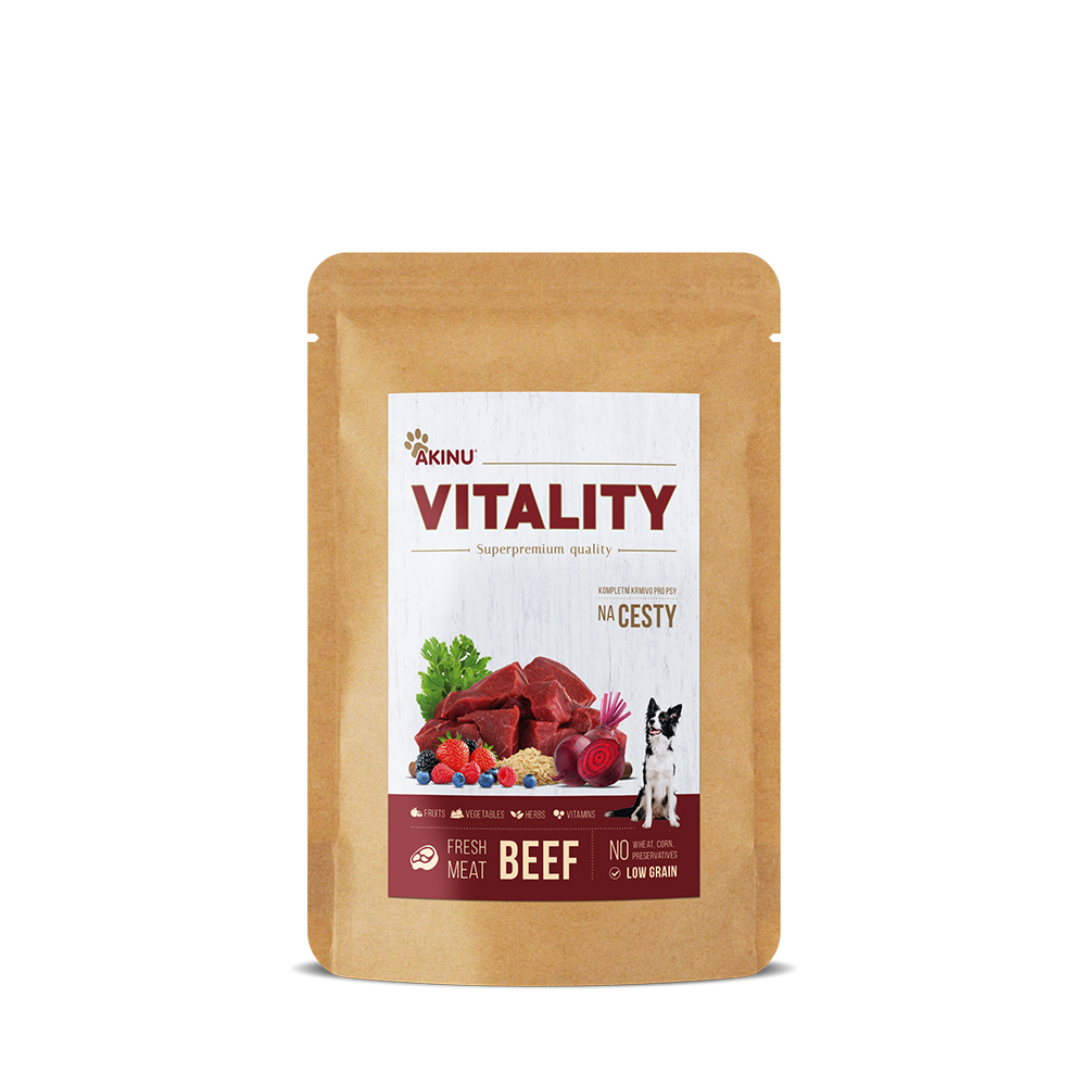 Akinu VITALITY na cesty hovězí kapsička pro psy 150 g Akinu