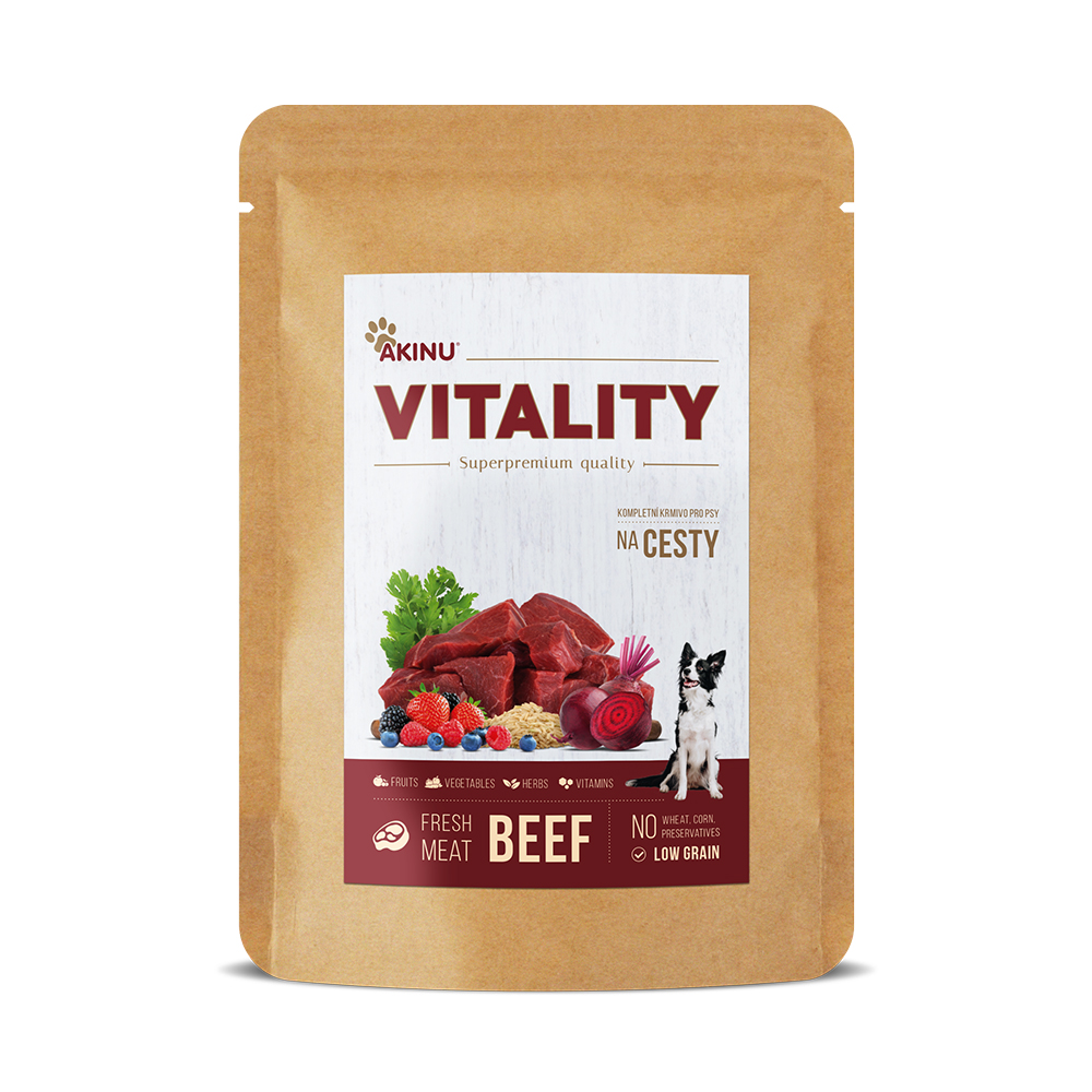 Akinu VITALITY na cesty hovězí kapsička pro psy 300 g Akinu