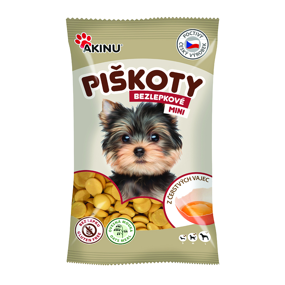 Akinu piškoty bezlepkové mini pamlsek pro psy 120 g Akinu